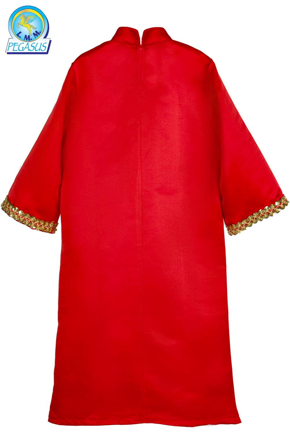 TUNICA RASO ROSSO CON PASSAMANERIA PAILETTES BAMBINO/A